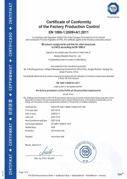 EN 1090-1 CE Certification